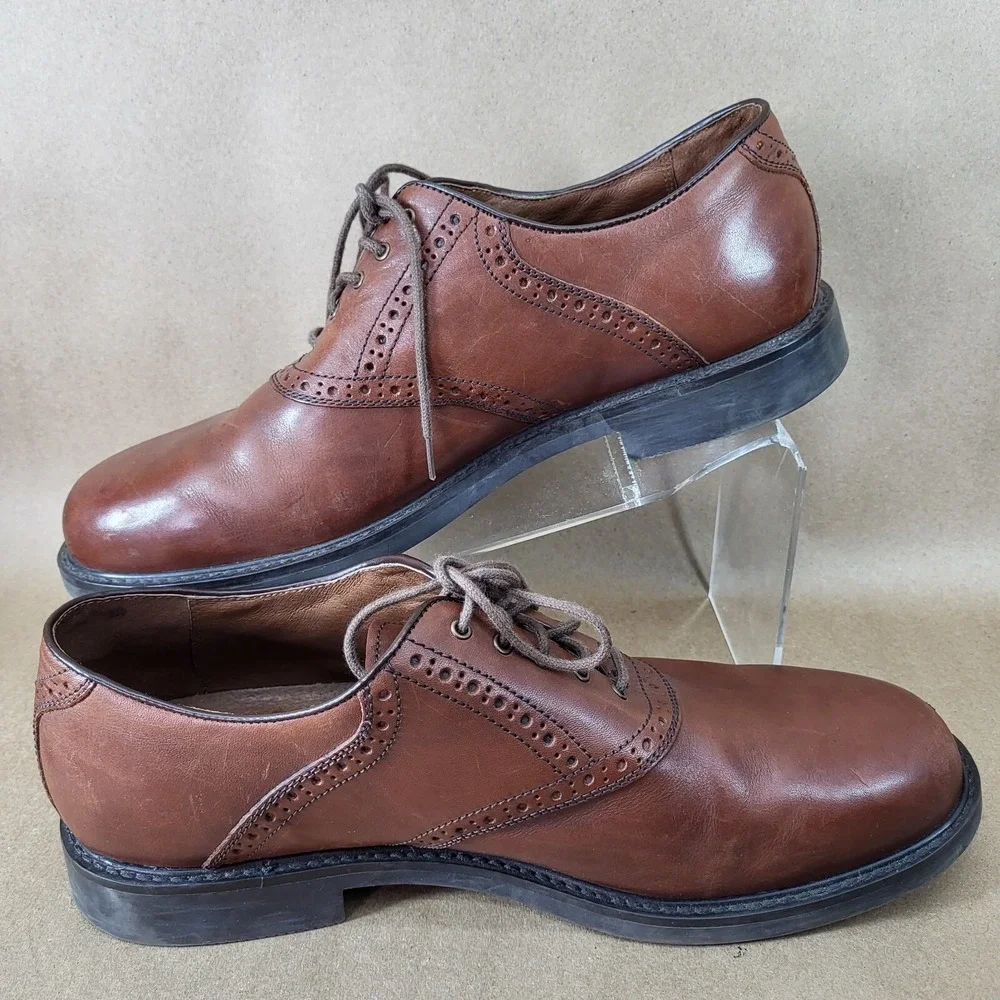 Johnston & Murphy Dress Shoes Mens 11.5 M Oxford Brogue Brown Leather 20-1258